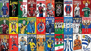 collage photo of soccer athlete digital wallpapers