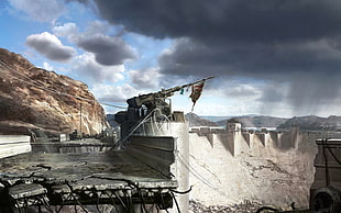 broken bridge, video games, Fallout, Fallout: New Vegas HD wallpaper