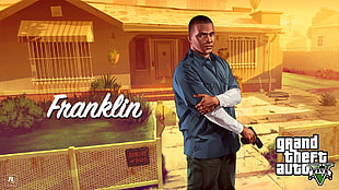 Grand Theft Auto V Franklin, Grand Theft Auto V, Rockstar Games, video game characters HD wallpaper
