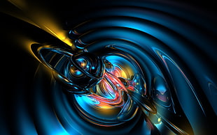 red and blue spiral hand wallpaper
