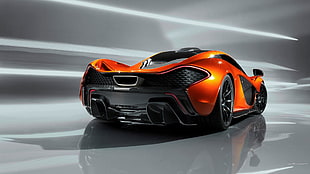 orange and black luxury car, McLaren P1, Super Car , McLaren, car HD wallpaper