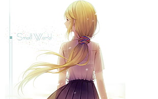 yellow haired girl anime illustration