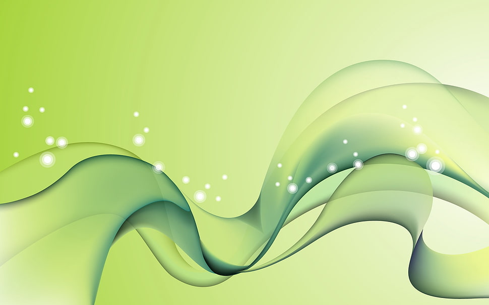 green wave graphic illustration HD wallpaper