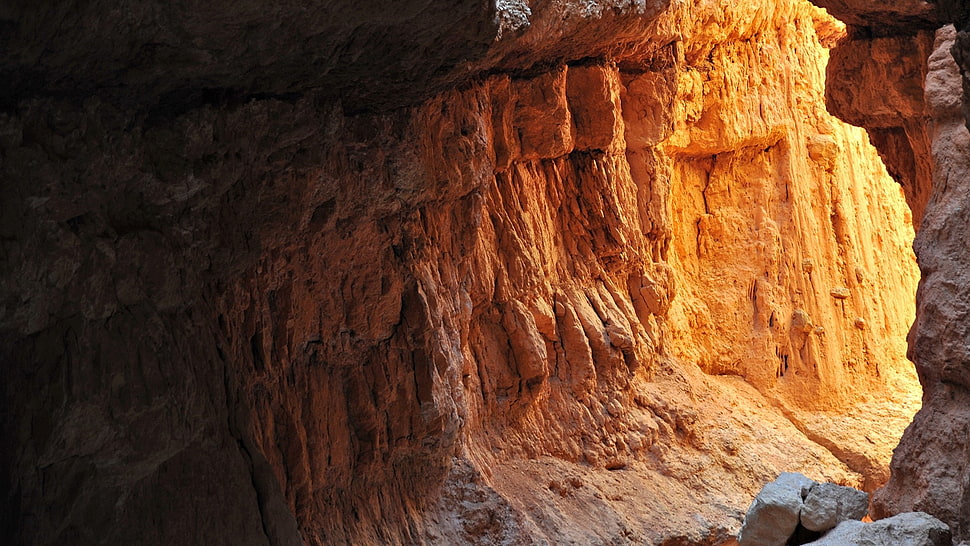 brown cave HD wallpaper