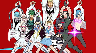 school-themed anime wallpaper, Kill la Kill, Matoi Ryuuko, Kiryuin Satsuki, Jakuzure Nonon HD wallpaper