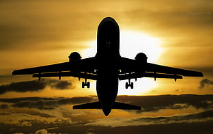 silhouette of Airplane HD wallpaper