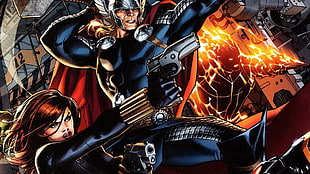 Thor clipart, Black Widow, Thor, comics, Marvel Comics HD wallpaper