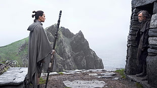 en's gray robe, Star Wars: The Last Jedi, Star Wars, Rey (from Star Wars), Rey HD wallpaper