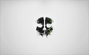 black and green skull illustration HD wallpaper