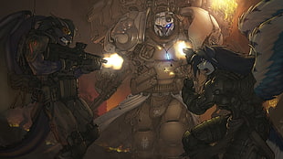 game characters illustration, furry, Anthro, gun, robotic