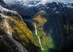 aerial view photography of plunge waterfalls, nature, landscape, waterfall