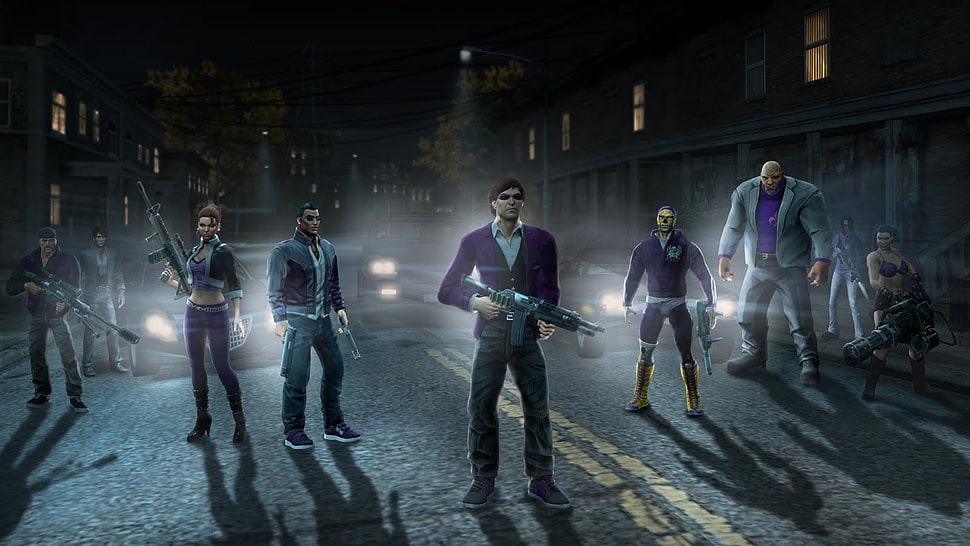 three black and gray action figures, Saints Row HD wallpaper