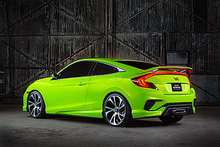 green Honda sports car
