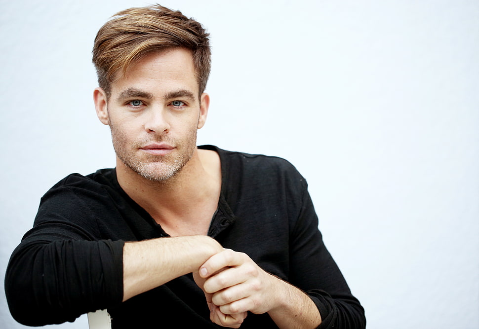 man in black long-sleeved shirt HD wallpaper
