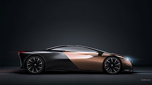 brown and black Peugeot Onyx concept car, Peugeot Onyx, car