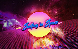 Swinting in Space wallpaper, neon, space, vintage, Retro style