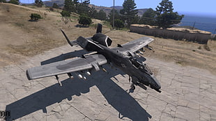 gray fighter plane, Arma 3, video games, military aircraft, army