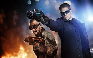 two man holding gun photo HD wallpaper