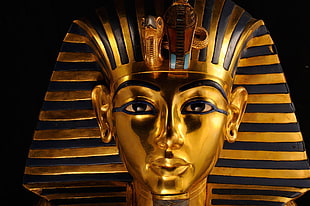 Pharaoh gold-colored statue, Egypt, Tutankhamun's death mask HD wallpaper