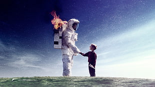 boy and astronaut wallpaper, Axtone, album covers