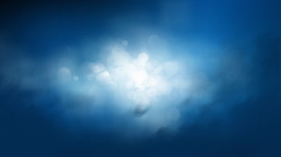 selective focus photography of blue effect artwork