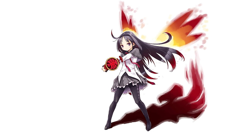 female anime character with black hair HD wallpaper
