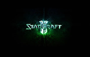 green and white and black text, video games, Starcraft II HD wallpaper