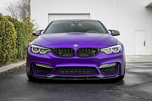 purple BMW car, BMW M4, Vorsteiner, 5K