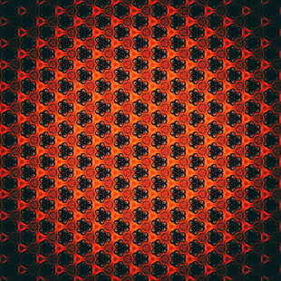 red and black floral textile