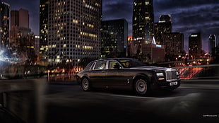 black Mercedes-Benz sedan, car, Rolls-Royce Phantom