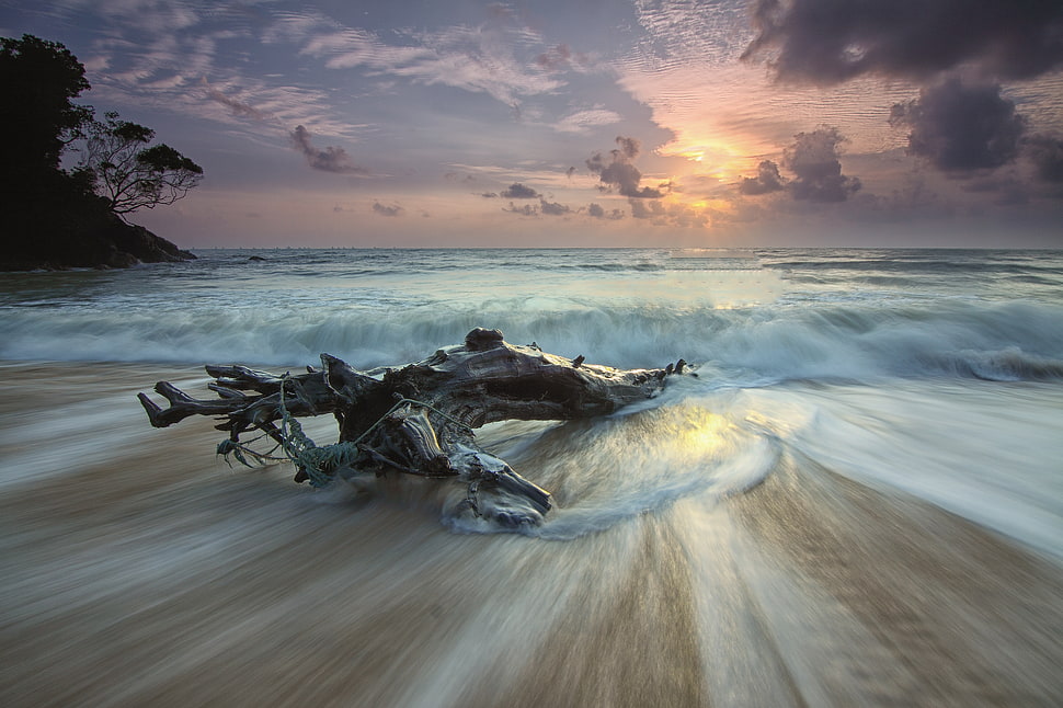 Scenic View of Sea Against Dramatic Sky HD wallpaper