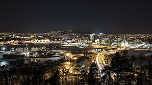 cityscape during night, night, Oslo, Norway, city HD wallpaper