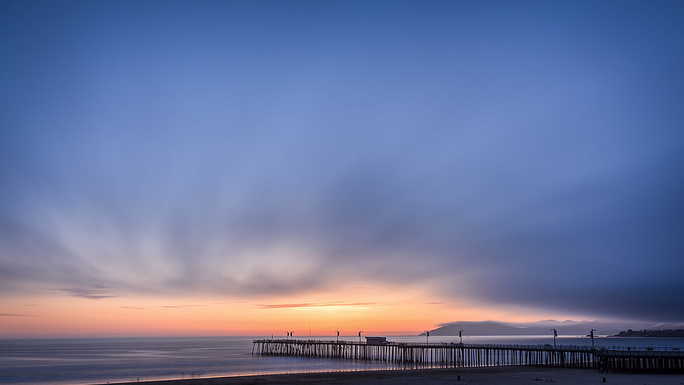 fishing port illustration, pismo beach HD wallpaper