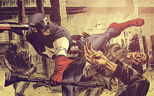 Captain America illustration, Captain America, comic books