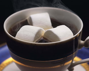 cup of hot chocolate with marshmallows HD wallpaper