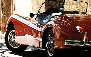 red convertible coupe, vintage, car