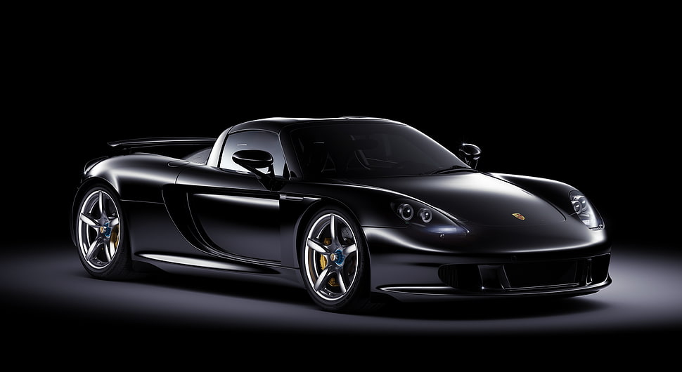 black Ferrari sports coupe HD wallpaper