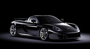 black Ferrari sports coupe