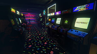 black arcade machines, video games, arcade , Atari, retro games HD wallpaper