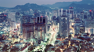 aerial photography of cityscape, Seoul, South Korea, cityscape, city HD wallpaper