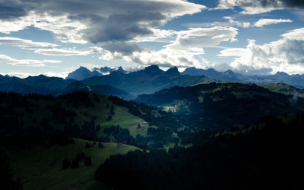 mountain rage view during daytime HD wallpaper