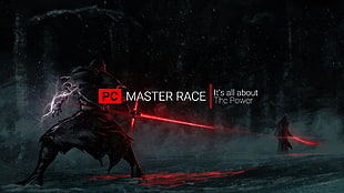 PC master race text overlay