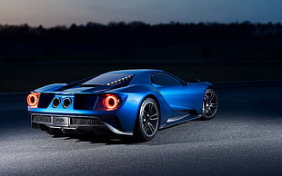 blue sportscar, car, Ford GT, race tracks, vehicle HD wallpaper