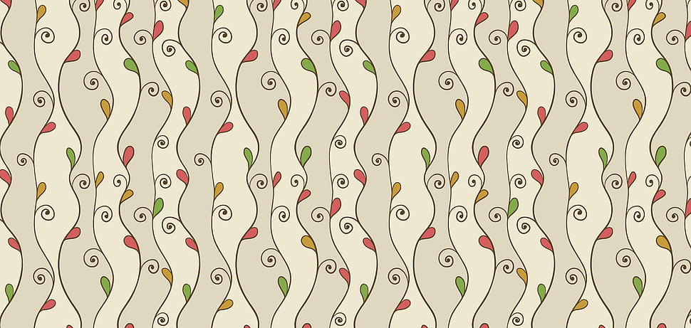 green, orange, and red leaf digital wallpaper display HD wallpaper