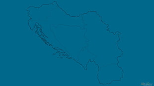 blue continent illustration, minimalism, map, Yugoslavia