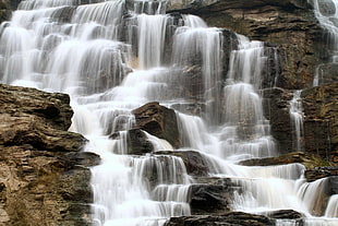 timelapse photography of the waterfall HD wallpaper