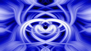 white and blue 3D art
