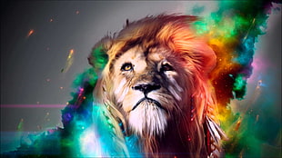 Lion painting wall decor