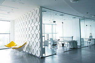 round white wall decor office HD wallpaper