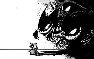 black shadow monsters illustration